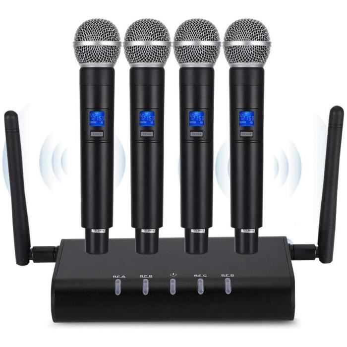 Microphones Sans Fil Uhf En Métal Double Microphone À Main Système De