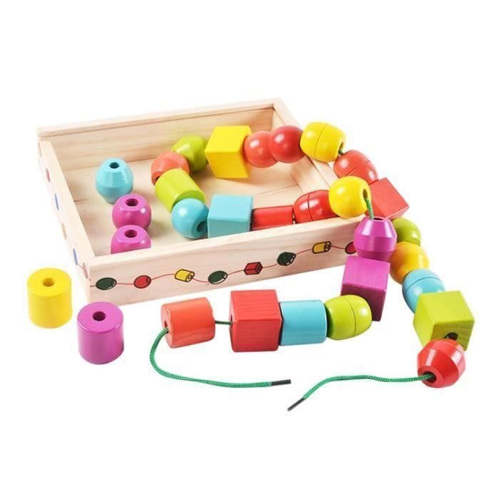Lot De 100 Perles En Bois - Pour Colliers, Rideaux Ou Déco, Occasion Très Bon état