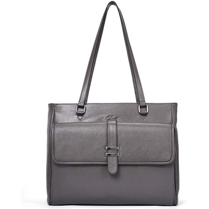 CLUCI Sac Main Femme Cuir Veritable Porte Document Grand Sac depaule Business Sac Hobo[2389 