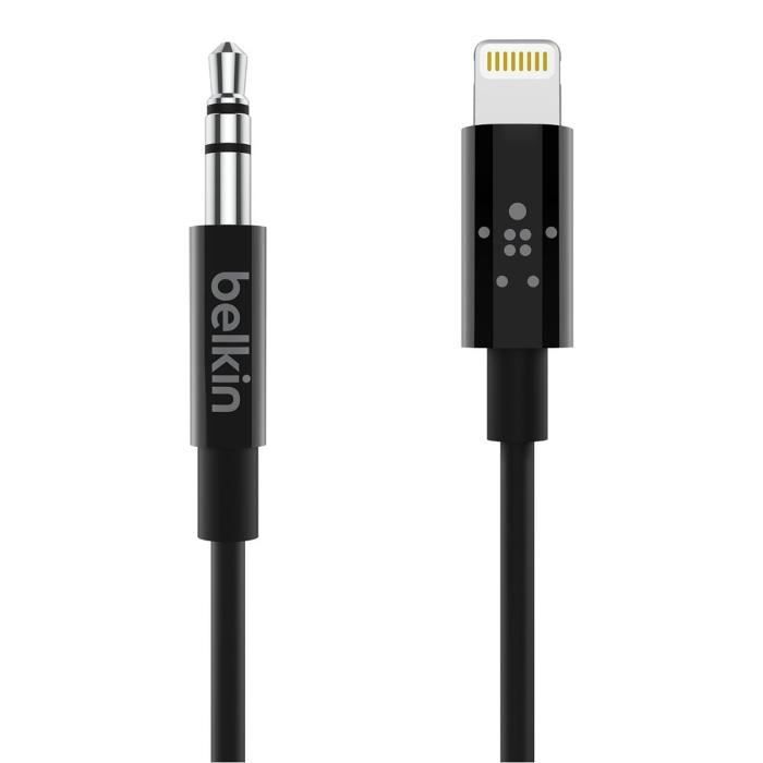 Câble Audio - BELKIN - RockStar - MFi - Noir - 90cm