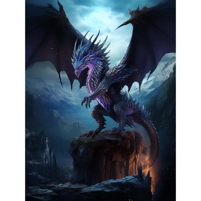 Kit Peinture Diamant 5D Aigle Halloween - 30x40 Cm, Strass Ronds, Activité Créative DIY
