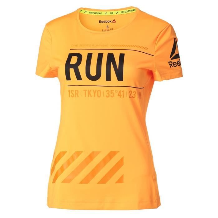 reebok t shirt femme jaune