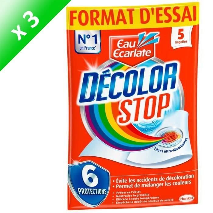 EAU ECARLATE Lingettes anti-decoloration linge Decolor Stop - Lot de 5 x 3  - Cdiscount Au quotidien