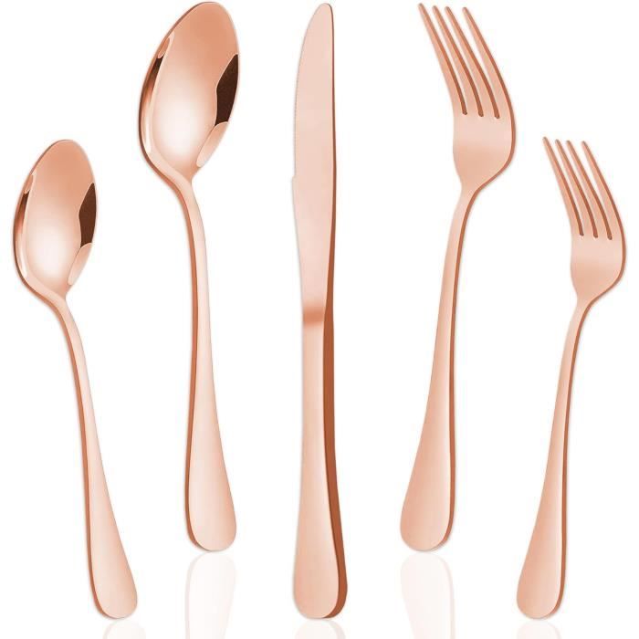 Menagere Or Rose Inox 30 Pieces Avec Couteaux Fourchettes Cuilleres A ...