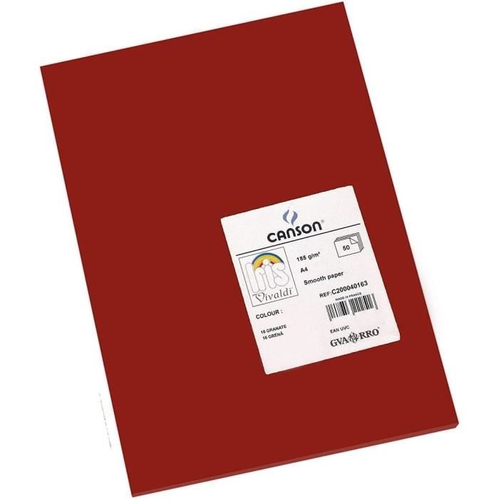 Papier Canson Iris Vivaldi A4 185g/m² - Lot 50 Feuilles Noir - Pour Arts Et Créations