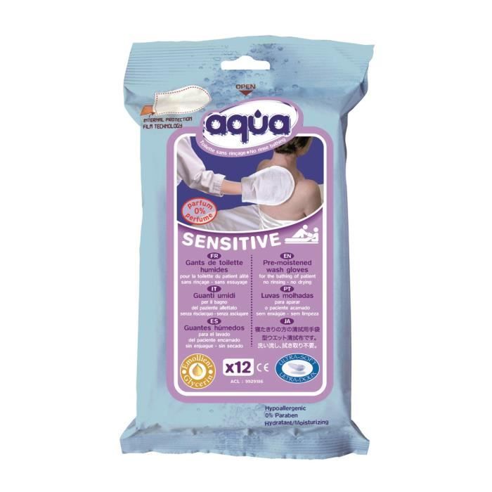 Gants De Toilette Jetables Pre Imbibes Aqua Sensitive Cdiscount Au Quotidien