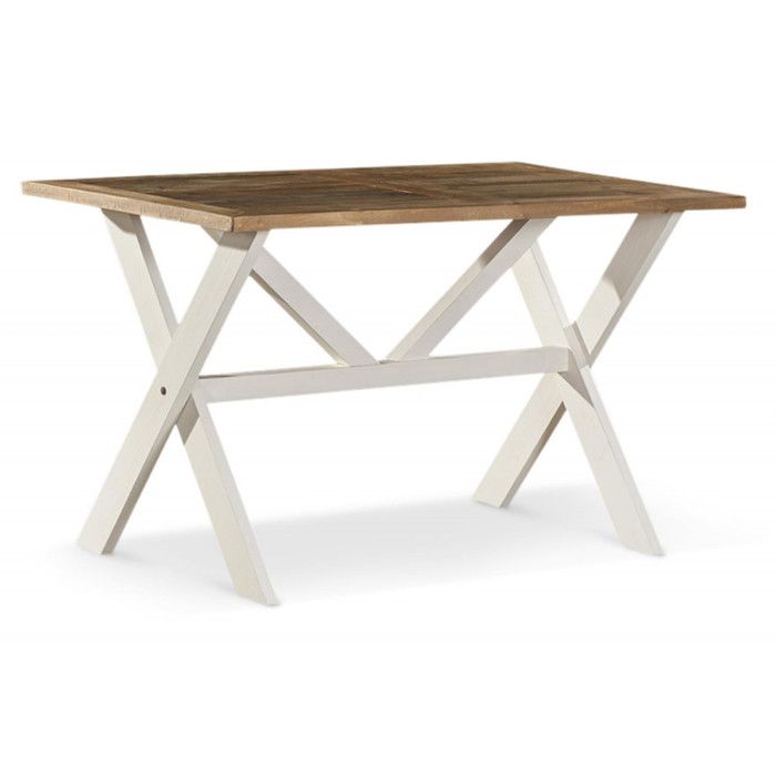 Table Haute Bois Blanc Cesure 160x105x88 5cm Decoration D Autrefois Cdiscount Maison