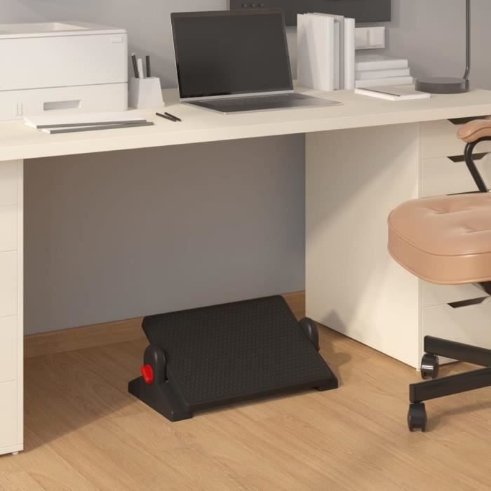 Repose-pieds Ergonomique Bois - 3 Hauteurs Réglables, Base à Bascule, Antidérapant - Confort Bureau Et Télétravail