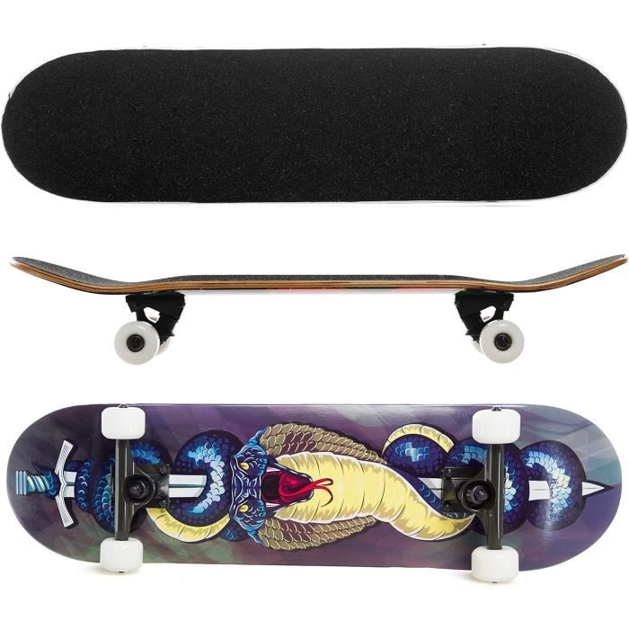 Skateboard Old School En érable Pour Enfants - Roulements ABEC-7, Style Cruiser