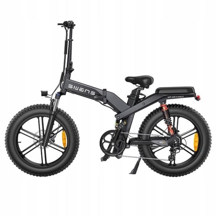 Vélo électrique pliant Engwe X20 20*4.0 inch tyres 750W Motor 48V 22.2Ah Batterie pour 50KM-H Maximum Speed 114km Range-Noir