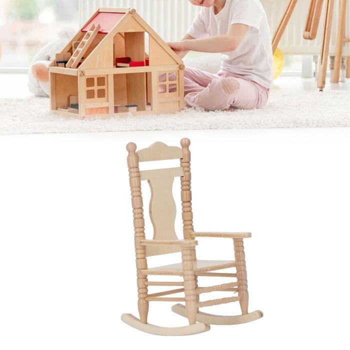 SALALIS-Chaise De Maison De Poupée Meubles De Modèle De Chaise Haute De Salle à Manger Miniature