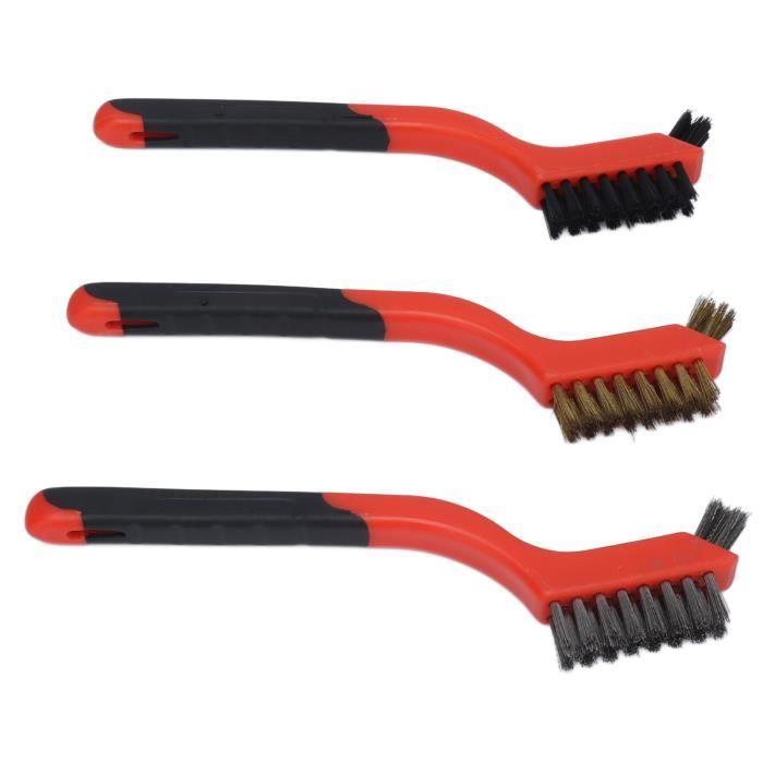 Set De 3 Brosses Métalliques Pour Nettoyage – Laiton, Inox, Poils D’acier | Décrassage, Soudure, Rouille