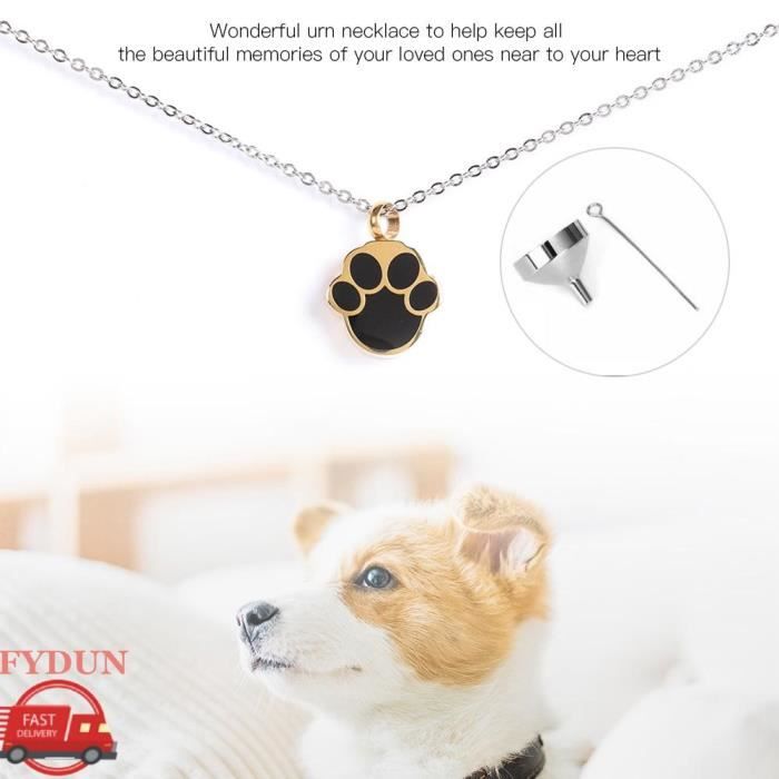Comparer les prix de FYDUN Collier Urne Empreinte de Patte de Chien pour Animaux Domestiques