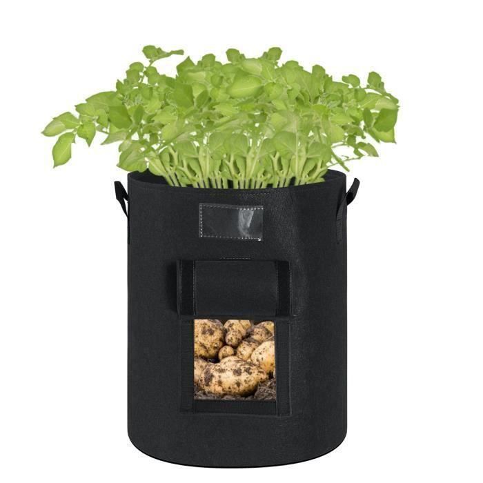 Jardinière Balcon 20l Sacs Plantation Géotextile 20 Litres - Lot De 5 Avec Fenêtre Et étiquettes - Jardinage Balcon Pot Tissu Jardinage