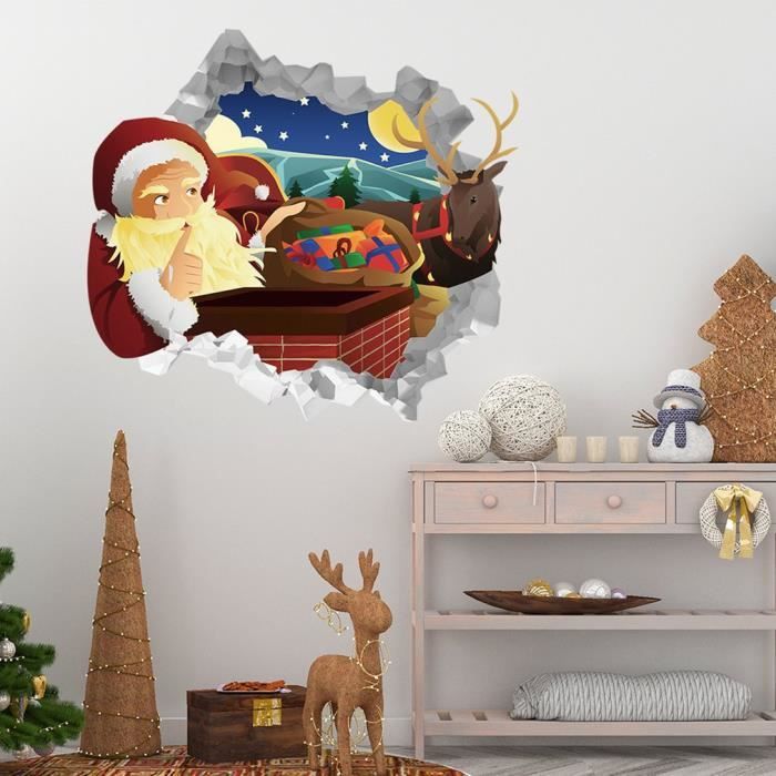 Papier Peint Xxl Noël Rouge Bas De Noël Cheminée Autocollants Mur