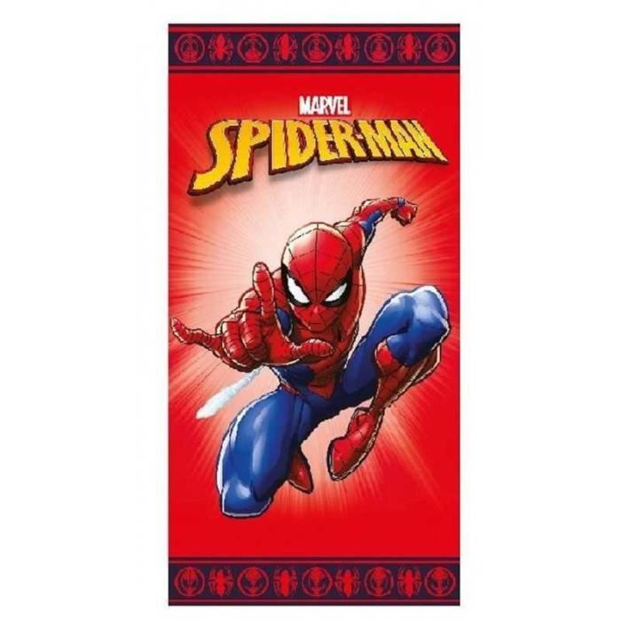 Rainbowfun.de Marvel Spiderman Serviette de Bain ; 70 cm X 140 cm; Rouge Bleu ; 100% Polyester