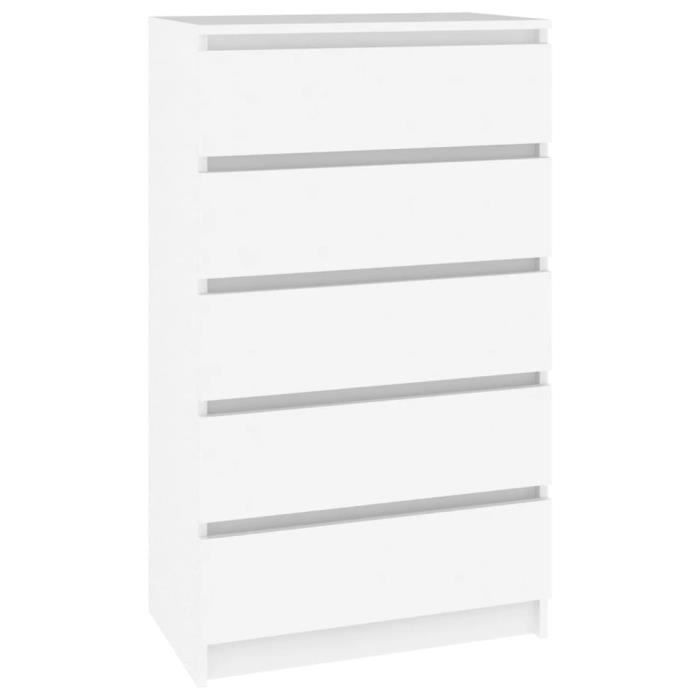 Commode - MOTHINESSTO - Mothiness - Bois dingénierie - 60 x 36 x 103 cm - Blanc