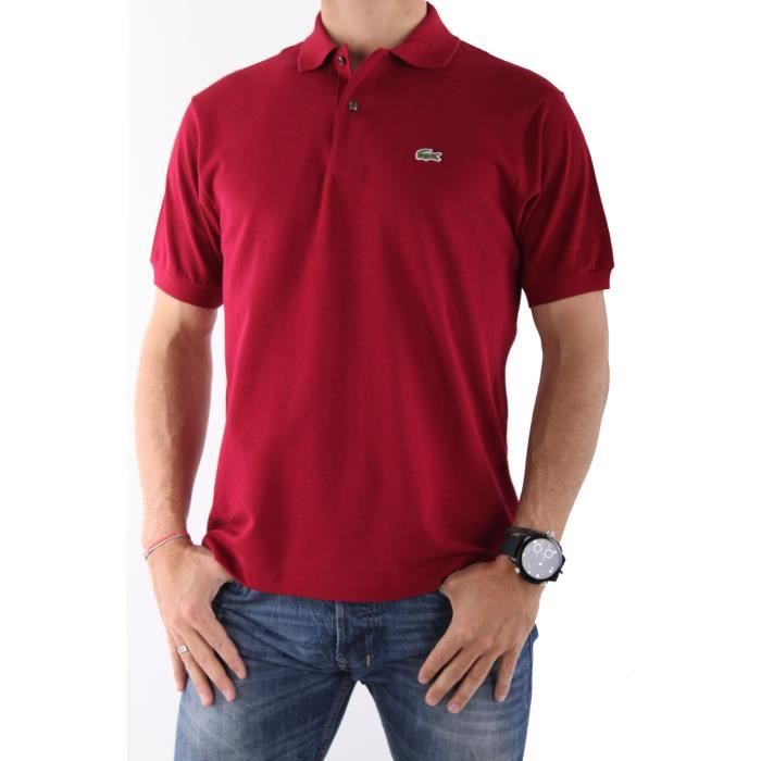Polo Lacoste L1212 Bordeaux Rouge Cdiscount Pr t Porter