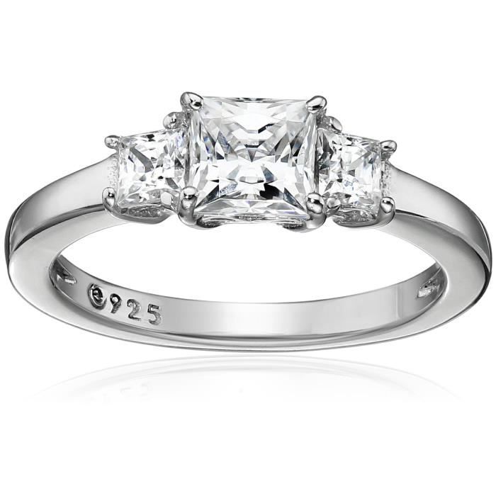 Jewel Panda Plaque Platine Princesse Swarovski Bague 3 En Pierre