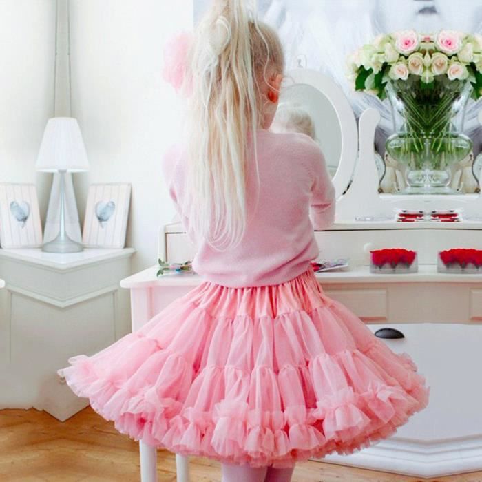Maman Fille Bebes Filles Princesse Tutu Jupes Enfants Tulle Robe Pettiskirt Mini Rose Rose Cdiscount Pret A Porter