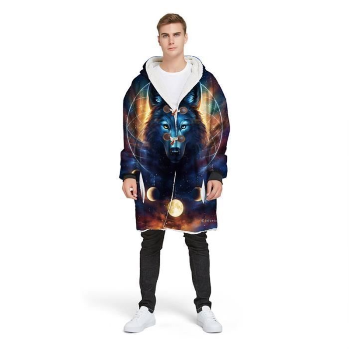 Veste sales polaire loup