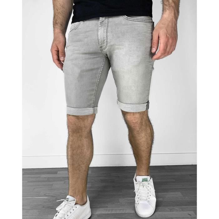 Teddy Smith Bermuda GRIS - Homme