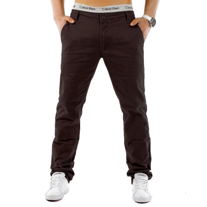 Pantalons de style CHINO Trendstr Regular Fit Jeans Chino W28 - W38 Brown Beige [US 28, Marron foncé]