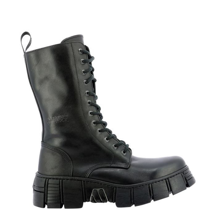 bottine noir rock homme