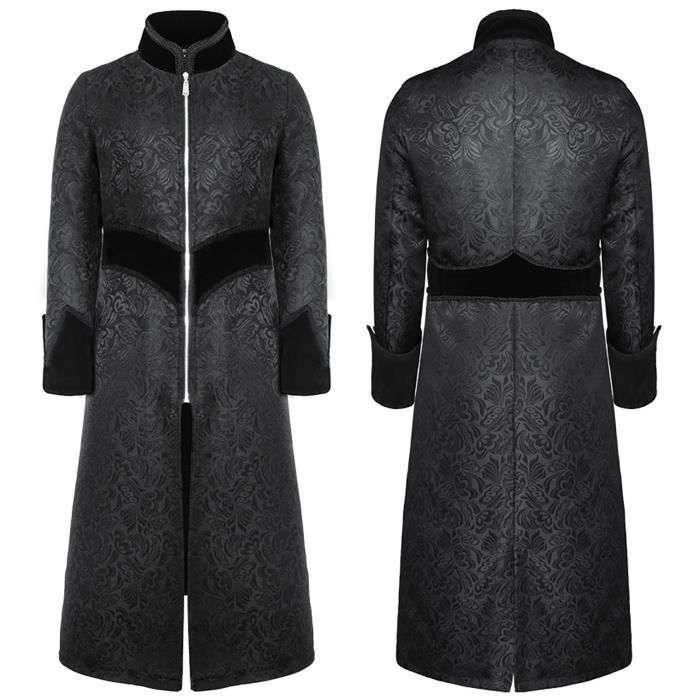 Manteau Femme Médiéval Vintage Gothique – Tunique Dentelle Patchwork, Col Rond, Manches Évasées, Style Victorien Renaissance Halloween