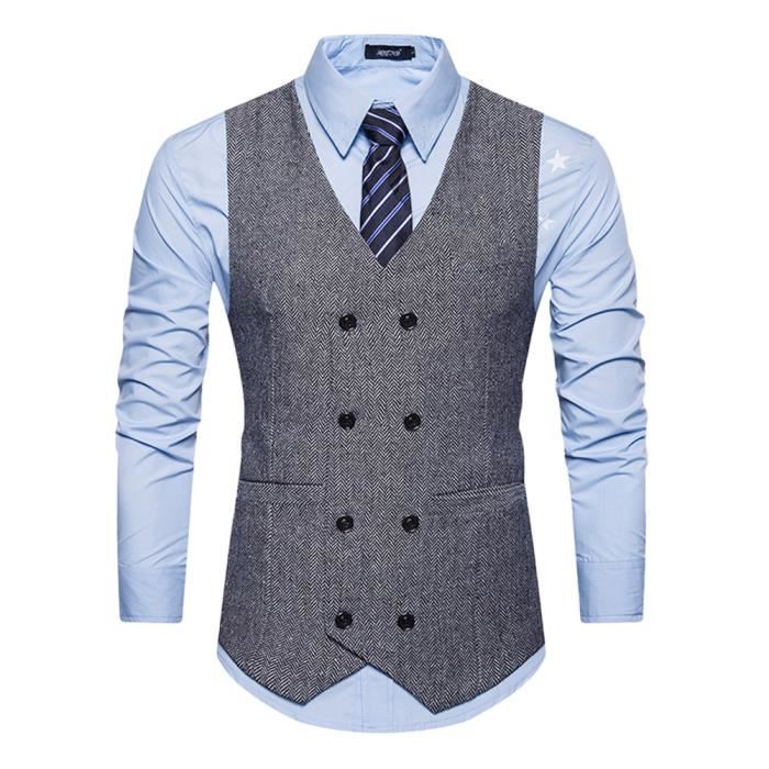 Gilet double boutonnage homme discount