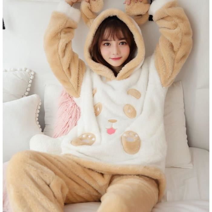 Onsoyours Combinaison Pyjama Polaire Femme à Capuche Automne Hiver Chaud Manches Longues Couleur Unie Onesies Vêtements DIntérieur Une Pièce A Vin Rouge S Dès 26,99 € - Sur