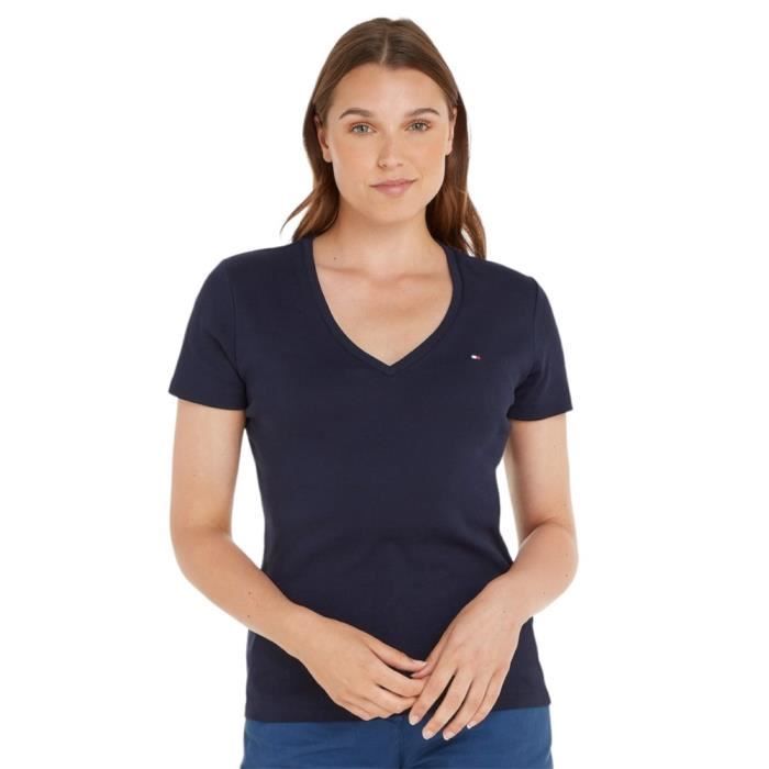 T shirt tommy hilfiger femme bleu marine 2025