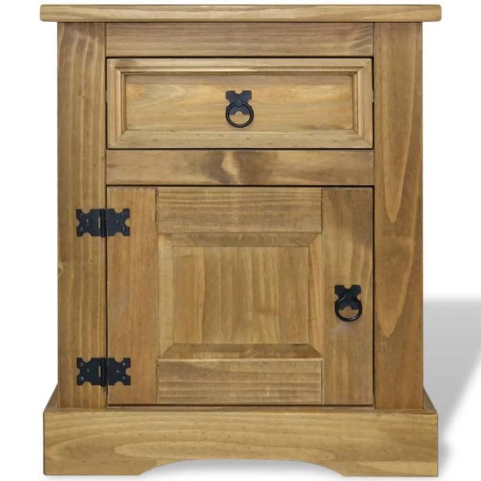 Table de nuit JILLS - MODE Meuble de chevet Pin mexicain Gamme Corona 53 x 39 x 67 cm 22951