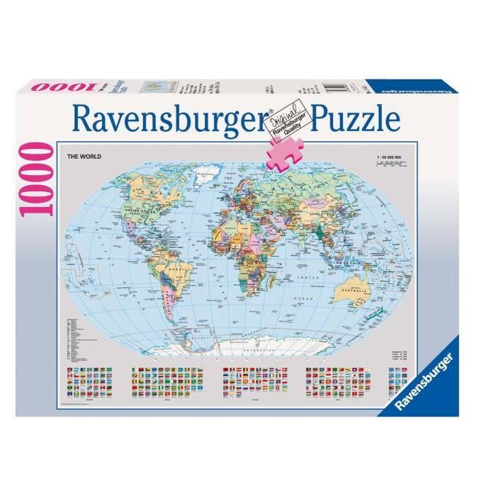 Ravensburger - Puzzle - Carte Politique du Monde - 1000 Pièces