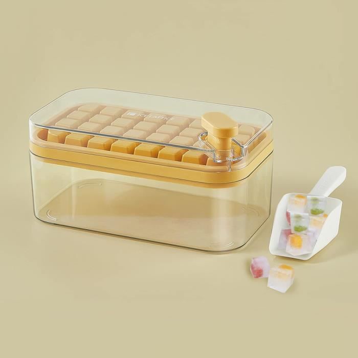DESTOCKAGE - Moule à glaçons en silicone – 32 cubes avec couvercle bac 🍹 - Arts de la table