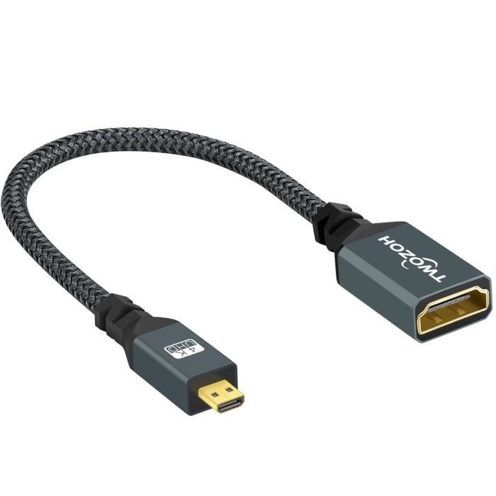 Adaptateur Micro HDMI Vers HDMI 4K@60Hz - Compatible Raspberry Pi 5/4, Caméras, HDR, 3D - 9