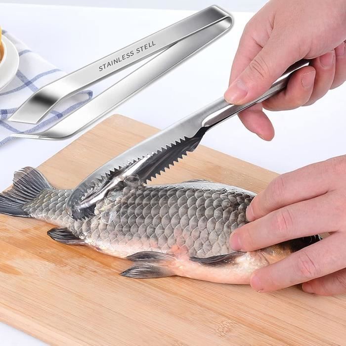 GHPKOTW Ecailleur À Poisson, Écailleur À Poisson En Acier Inoxydable, Écailleur À Poisson Professionnel, Grattoir À Poisson, Ustensiles De Cuisine