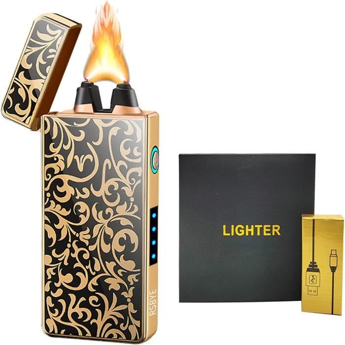 Briquet électrique Arc Plasma Rechargeable USB-C – Coupe-vent, étanche – Avec écran LED – Noir Mat