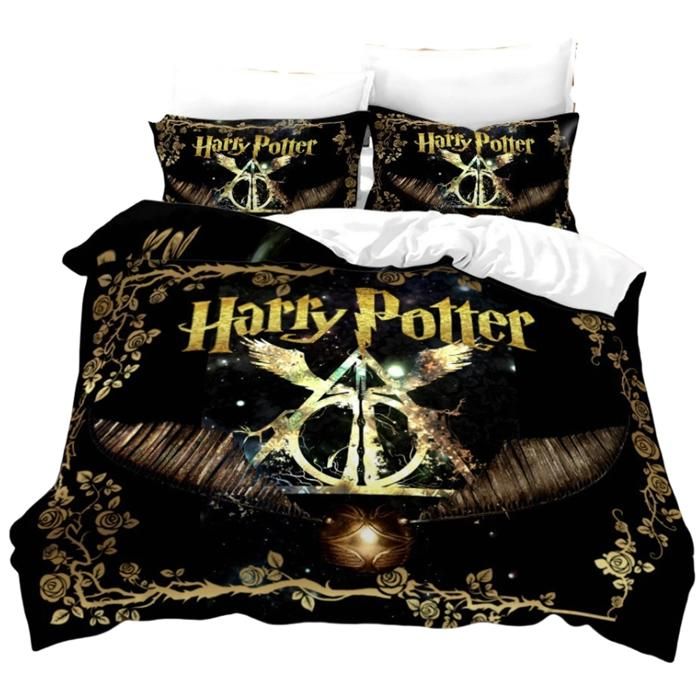 Parure De Lit Harry Potter 140x200 Cm + Taie D'oreiller 65x65 Cm - Coton, Enfant