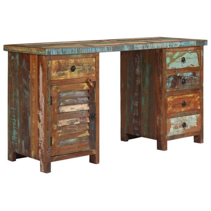 vidaXL Bureau sur pieds Bois de récupération massif 140 x 50 x 77 cm 244846