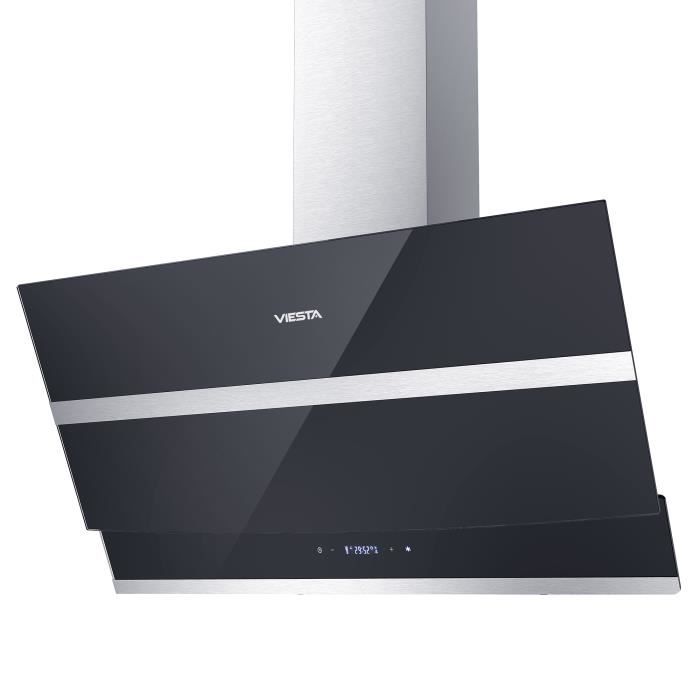 Viesta Dh900e Hotte De Cuisson Hotte Aspirante Tete Libre 90 Cm Avec Commande De Capteur De Controle Tactile Et Led En Verre Noir Achat Vente Hotte Cdiscount