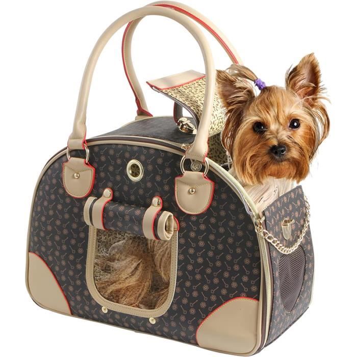 Comparer les prix de Sac de transport pour chien en cuir PU, sac à main pour chien, sac de randonnée pour chat et chien, marron, taille grande