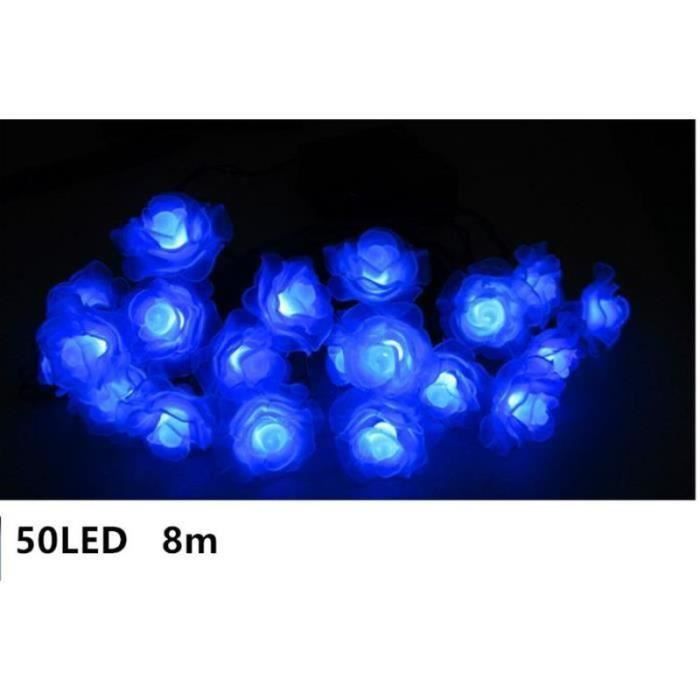 HF20506Guirlande Lumineuse Solaire LED 50 Fleurs Rose 8m Eclairage de