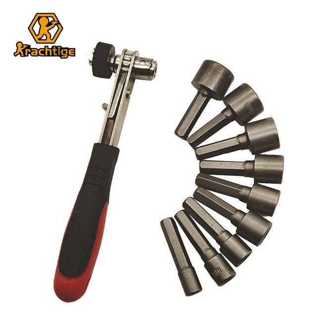 Clé à Cliquet à Poignée En T Coulissante QUARKZMAN - 2 Pièces (1/4" Et 3/8") - Pour Travaux Manuels Et Réparations