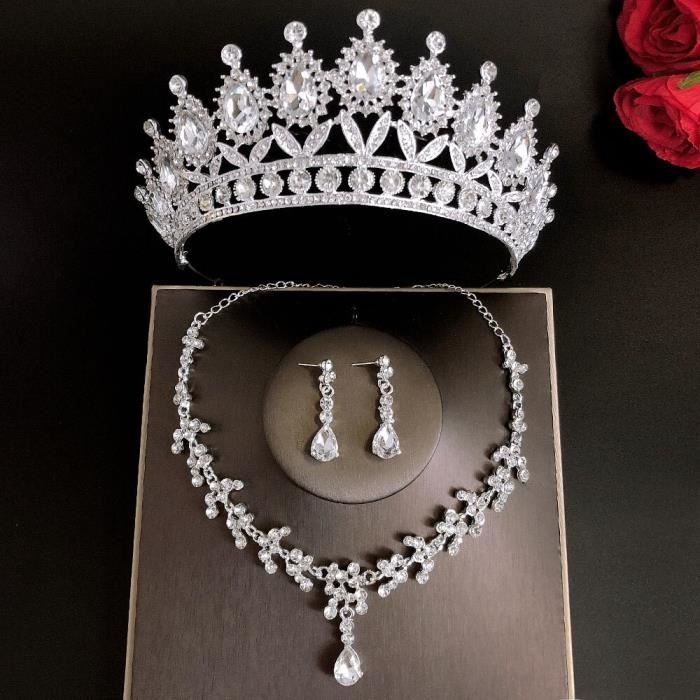 Diadème Couronne Princesse Dorée En Cristal - Coiffe Mariée Baroque Pour Mariage Et Fêtes