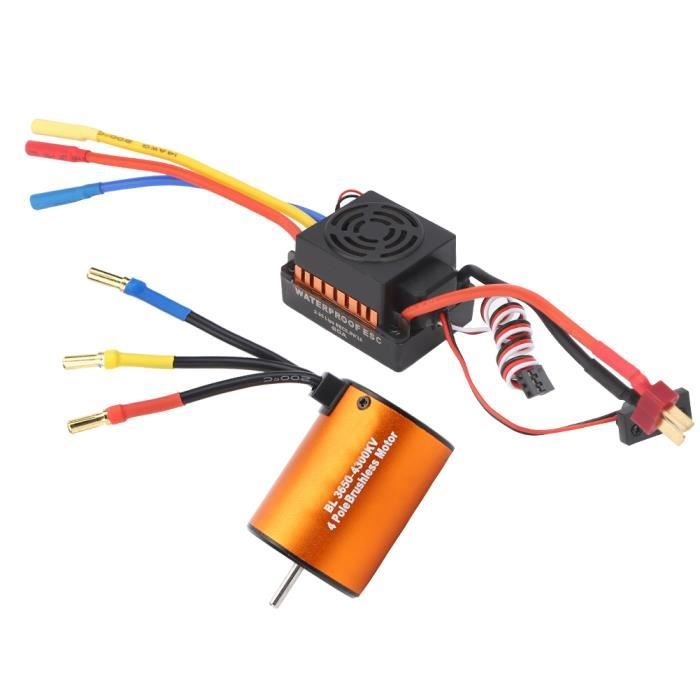 Moteur sans balais 3650 4300KV, ensemble combiné de cartes de programmation ESC, étanche 60A pour voiture RC 1/10 | Leroy Merlin