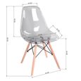 Dora Lot de 4 chaises Gris Transparent design tendance Salle à Manger Chaises de Cuisine Chaises Scandinaves Chaise en plastique-1