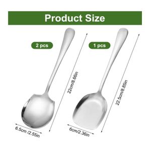 Lot De 8 Cuillères De Service En Acier Inoxydable Doré - 21,3 Pouces - Pour Buffet élégant