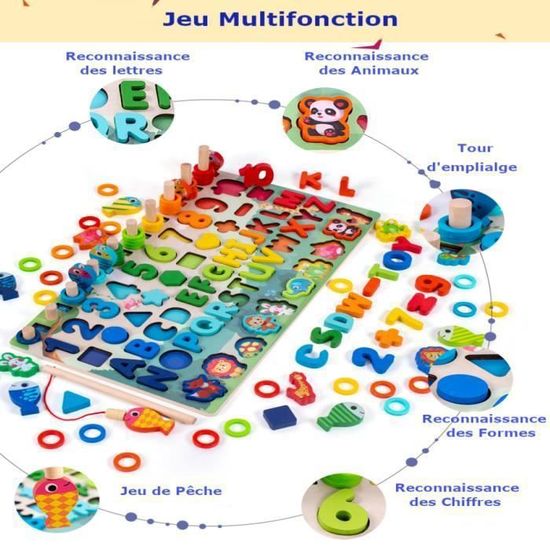 KUKUTrue Tableau Montessori Double Face – Alphabet Magnétique Et Chiffres, Cadeau Éducatif 3-6 Ans