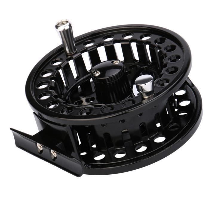 ZZF70705611A@Fly Reel 7-8 WT Large Arbor Silver-Black Aluminum Fly